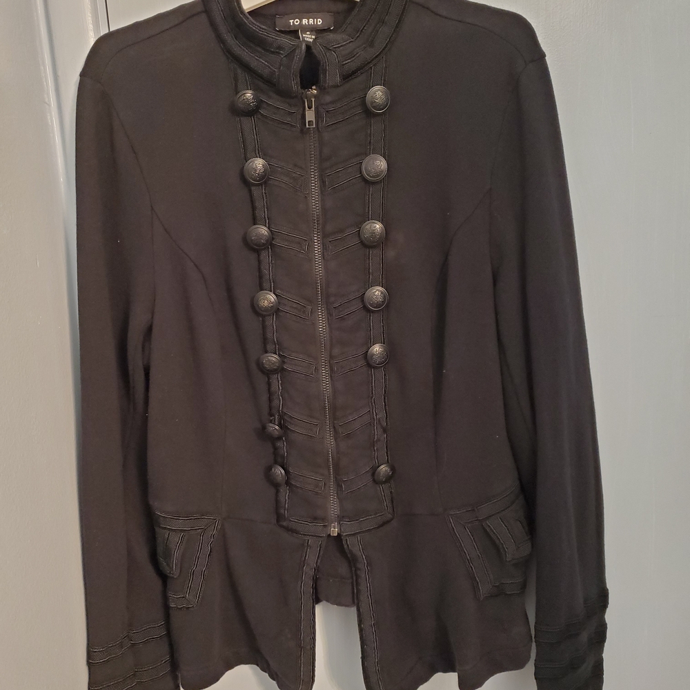 Torrid Black Military Style Jacket